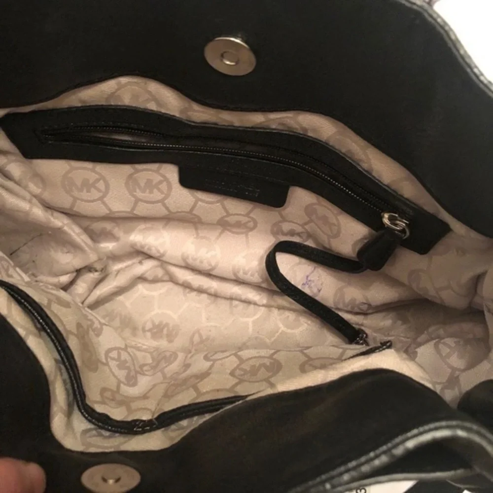 Michael kors black leather Hamilton satchel bag